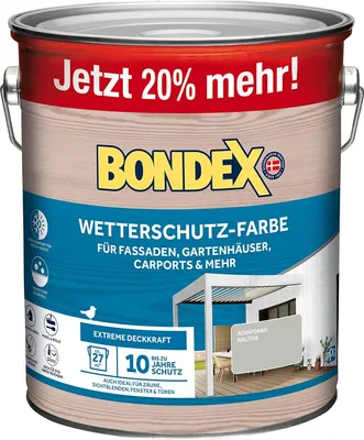 Produktbild von Bondex Wetterschutzfarbe achatgrau 3 L