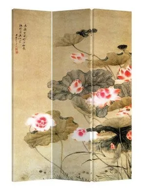 Image de Fine Asianliving Paravent Séparation de pièce Mur espagnol Room Divider Séparateur de pièce Protection visuelle Japonais Oriental Chinois L120xH180cm Toile imprimée double face Asiatique