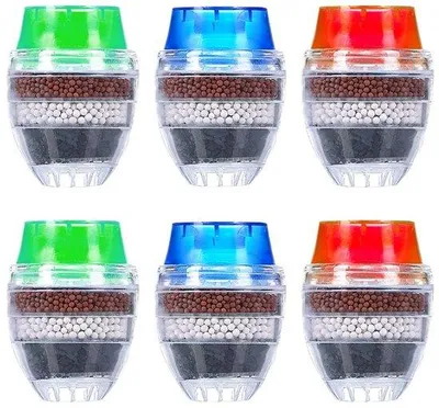 Produktbild von Universal Wasserhahn mit 6 Filterpatronen - Wasserfilter - Schnelle Filtration - Verbesserte Wasserqualität - Für runde Wasserhähne geeignet