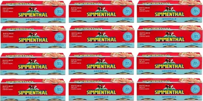 Produktbild von 12x Simmenthal Menosale Leckeres Mageres Fleisch in Gemüsegelee und Honig mit -26% Salz (3 x 90g) Dosenfleisch Fertiggericht aus Rindfleisch