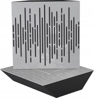 Produktbild von 2-Stück Eck-Akustik-Bassfalle für Aufnahmestudio |WAVE 50x50x10cm | Absorption und Diffusion | Farbe: Weiß glänzender Kunststoff