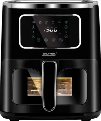 Produktbild von Heißluftfritteuse 5 Liter MPM MFR-09 Air Fryer Schwarz – Fritteuse ohne Öl mit Timer, LED Touch Display, 6 Automatikprogrammen, 1450W