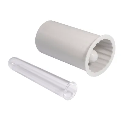 Produktbild von Rayher Silikon Gießform Vase geriffelt, Boden Ø5cm, Höhe 10,2cm, +1 Reagenzglas