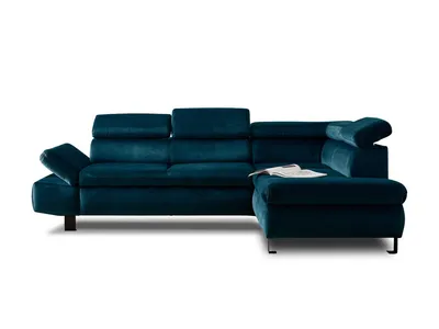 Produktbild von Best Mobilier Nairobi, Ecksofa, Blau, 5 Sitz(e), Nairobi, Samt, Metall