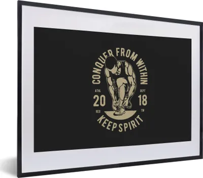 Produktbild von MuchoWow® MuchoWow® Gerahmtes Poster Sport - Zitate - Jahrgang 40x30 cm - Poster mit zchwarzem Bilderrahmen - Bilderrahmen - Poster im Rahmen