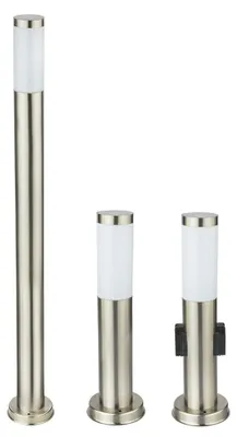 Produktbild von 3er Set Stehleuchten, Edelstahl, silber, Steckdosen