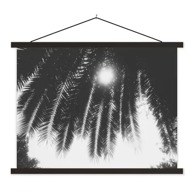Produktbild von MuchoWow® Textilposter Palmenblätter - Tropisch - Sonne - Palme 150x113 cm mit schwarzem Rahmen - Wohnzimmer
