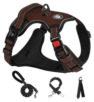 Image de Harnais pour chien, pour petites races, couleur marron, taille S