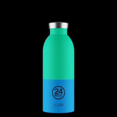 Obrázok produktu pre 24Bottles Clima, 500 ml, Denné používanie, Modrá, Zelená, Silikón, Nerezová oceľ, Wave, 24 h