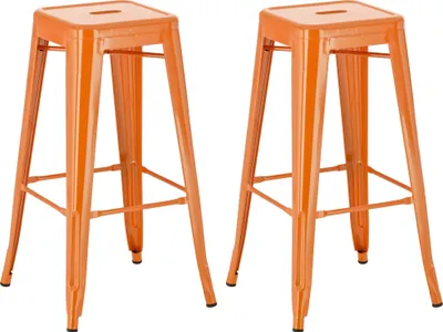 Obrázok produktu pre Kovová barová stolička Josh (SET 2 ks) - Oranžová