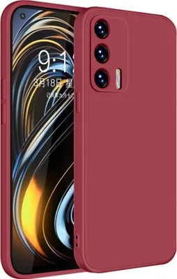 Produktbild von OPPO Realme GT Hülle, LaimTop Slim Liquid Silikon Gel Gummi Schutzhülle für OPPO Realme GT Rot
