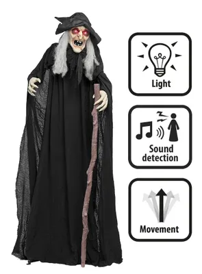 Produktbild von Animierte Gruselhexe Halloween Deko – 183 cm