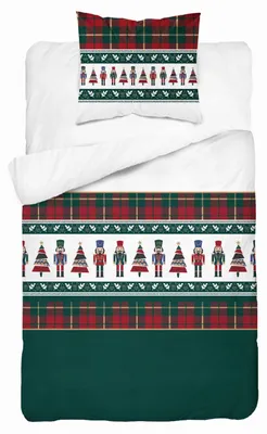 Produktbild von Detexpol Weihnachtliche Bettwäsche Baumwollsatin Kariert 140x200