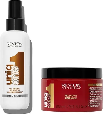 Produktbild von Revlon Uniq One Set All In One Coconut Hair Treatment 150ml + Hair Mask 300ml
