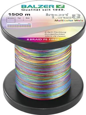 Produktbild von Balzer Ironline Catfish Multicolor - 1500m geflochtene Wallerschnur, Durchmesser/Tragkraft:0.50mm / 51.3kg