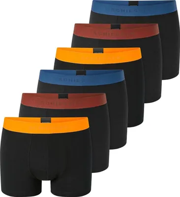 Produktbild von Schiesser 6er Pack 95/5 Organic Baumwolle Retro Short / Pant Sportlicher Logo-Webgummibund, Bequeme Beinausschnitte und ohne störende Nähte, Elastische Single-Jersey-Qualität