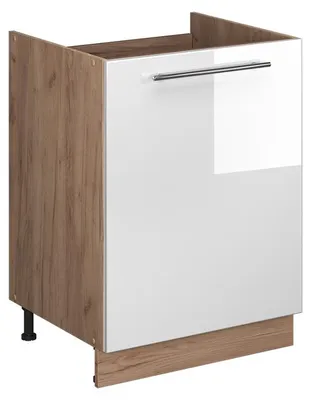 Zdjęcie produktu dla Szafka pod zlew Vicco Fame-Line Biały wysoki połysk/Dąb goldkraft 60 cm, Model 63399