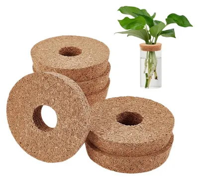 Obrázek produktu pro TRANKIELO® - 6 korkových víček pro květináče - průměr 10 cm - s otvory - ideální pro hydroponii