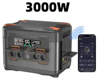 Imagen del producto de Estación de energía portátil - S2400 - 2047,5 Wh - Potencia de 3000 W - Batería LiFePO4 - Carga rápida AC de 2000 W - Entrada solar - Pantalla