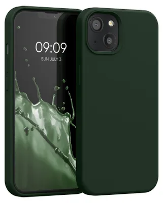 Produktbild von kwmobile Handyhülle für iPhone 13 Hülle, für iPhone 13 Case - Hülle Silikon - kabelloses Laden - Dunkelgrün