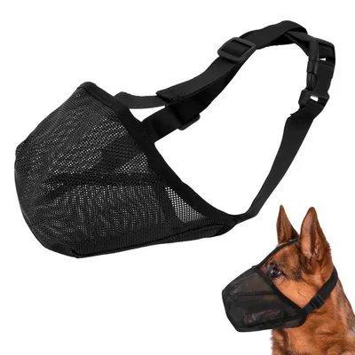Produktbild von Maulkorb für mittlere Hunde, atmungsaktiv, verstellbar, Mesh, Giftköderschutz, Größe L