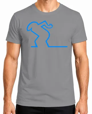 Imagen del producto de Camiseta para hombre, diseño "Linea Strichmännchen Balum Osvaldo Kult", color gris, talla S