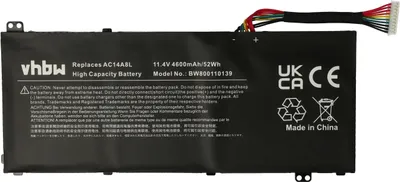 Produktbild von vhbw Akku kompatibel mit Acer Aspire VN7-791G-73AW, VN7-791G, VN7-791, VN7-591G-74SK Notebook (4600 mAh, 11,4 V, Li-Polymer)