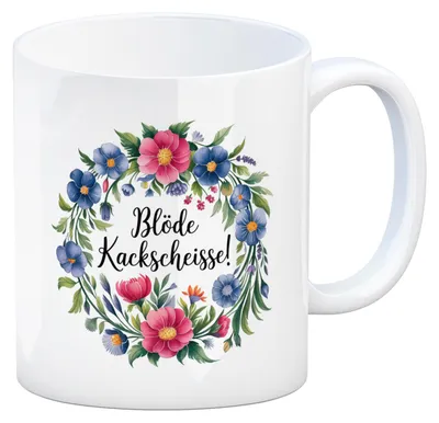Produktbild von Blöde Kackscheisse Blumensprache Kaffeebecher