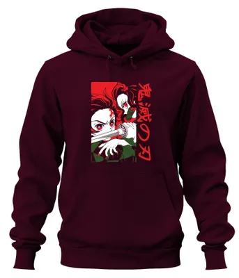 Obrázek produktu pro Kimetsu no Yaiba Nezuko Katana Anime Manga Japan Gift Cosplay Uni mikina s kapucí, vínová, S