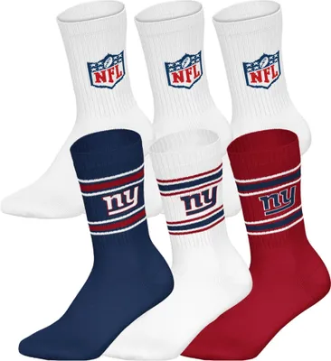Produktbild von NFL Uni Socken, 6er Pack - NFL Teams, 6Pack Crew Socks, Football, Logo, Baumwollmischung New York Giants/Weiß 39-42