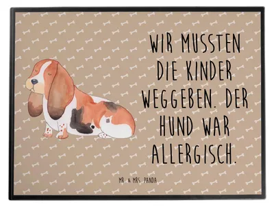 Produktbild von Mr. & Mrs. Panda Schreibunterlage Hund Basset Hound - Hundeglück - Geschenk, schreibtischauflagen, schreibtischunterlage, malunterlagen, Sprüche, Hundeliebe, Lustig, Süß