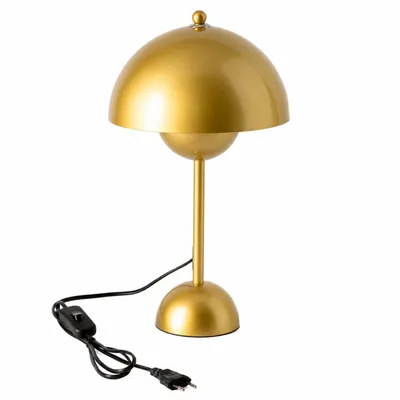 Imagen del producto de Lámpara de mesa para dormitorio, con estructura de metal dorado, diseño Flowerdepot. Ideal para salones, habitaciones infantiles, estudios, oficinas. Casquillo E27