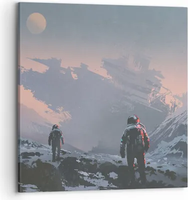 Produktbild von Bild auf Leinwand - Leinwandbild - Kosmos Planet - 70x70cm - Wand Bild - Wanddeko - Wandbilder - Leinwanddruck - Bilder - Kunstdruck - Wanddekoration - Leinwand bilder - Wandkunst - AC70x70-3906