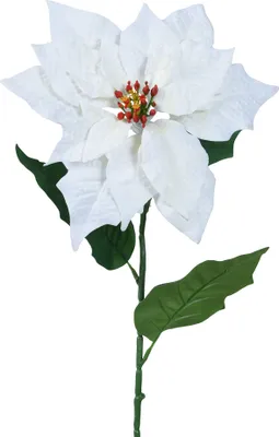 Produktbild von Künstlicher Weihnachtsstern mit Stiel 23x67cm Weiß
