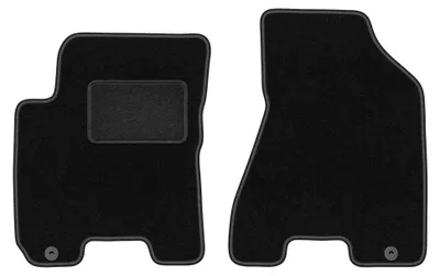 Produktbild von Velours-Fußmatten Vorne für Kia Sportage II 2004-2010 (SUV) – 2-tlg, Schwarz, passgenau – Wielganizator LUX – Ausführung W0908