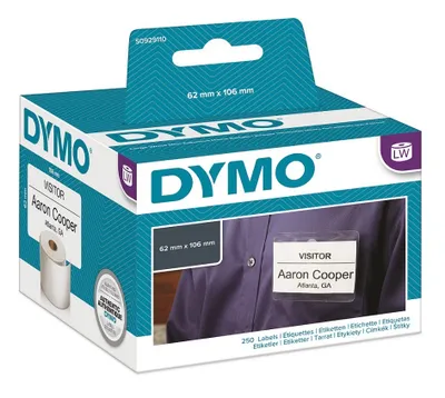 Obrázek produktu pro DYMO Široké jmenovky bez lepidla 106x62mm, S0929110