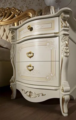 Immagine prodotto di Letto matrimoniale Camera da letto Comodino con 3 cassetti Mobili Design Bianco 3 pezzi Nuovo