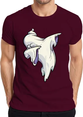 Produktbild von Halloween Geist Dab Cartoon Gespenst Spukhaus Gruselig Dabbing Herren T-Shirt, Burgundy, 3XL