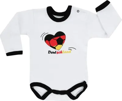 Produktbild von Jacky Baby Unisex Body langarm, Herz, WM 2026 Weiß/Schwarz Gr.50