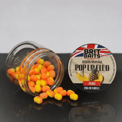 Zdjęcie produktu dla BritBaits, przynęta pływająca "Pop Up", smak banan-ananas, średnica 7 mm