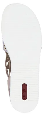 Produktbild von Rieker Damen Hochfront Sandale mit Strass Plateau und Keilabsatz V0241, Größe:37 EU, Farbe:Rosa