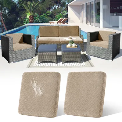 Produktbild von 2 Stück Outdoor Kissen Wetterfest Sofabezug Wasserdicht Sofa Sitzkissenbezug Outdoor Sofa Überzug Bezüge Für Gartenpolster Sofa Cushion Cover Stuhlkissen Ersatz,Khaki