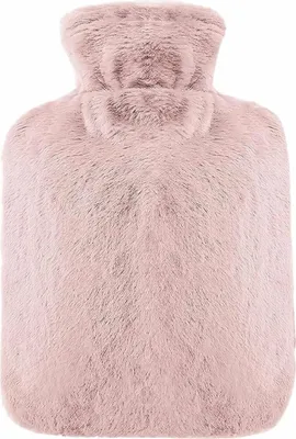 Produktbild von Wärmflasche mit Weichem Bezug 2L Bettflasche Flauschig PVC Heißwasserbeutel ideal zur Schmerzlinderung Sichere und Haltbare Beste Geschenk für Frauen und Erwachsene (Rosa)