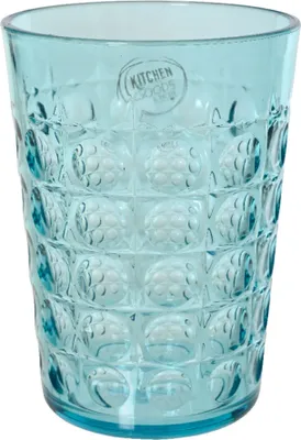 Produktbild von Trinkglas 12cm Kunststoff gemustert Transparent / Blau