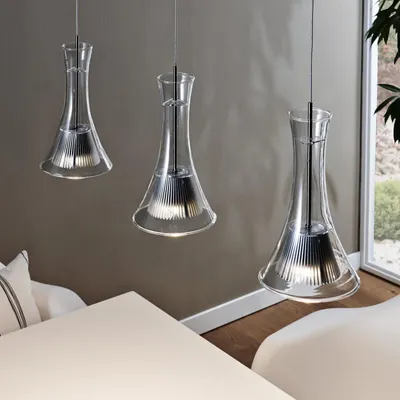 Produktbild von EGLO 3er Set LED Hängelampe Pendelleuchte 5,4 W Glasschirm