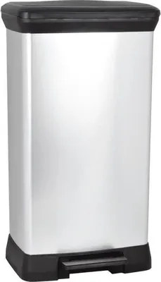 Produktbild von Tretmülleimer, 50 Liter, Metalloptik, Recycelter Kunststoff