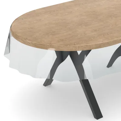 Imagen del producto de Manteles transparentes ovalados - 280 x 140 cm - grosor de 0,3 mm
