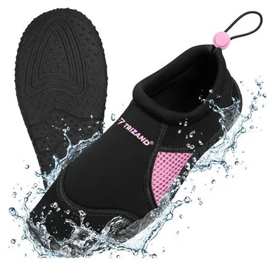 Produktbild von Wasserschuhe Badeschuhe Strandschuhe Größe 38 rutschfest schnelltrocknend für Strand Pool See SUP Kajak Uni Schwarz Rosa