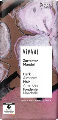 Produktbild von Zartbitter Mandel Schokolade 100g von Vivani