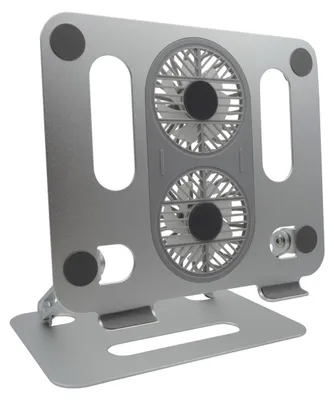 Produktbild von RealPower 495562, Laptop-Ständer, Edelstahl, Aluminium, 25,4 cm (10"), 43,2 cm (17"), 2 Stück(e)